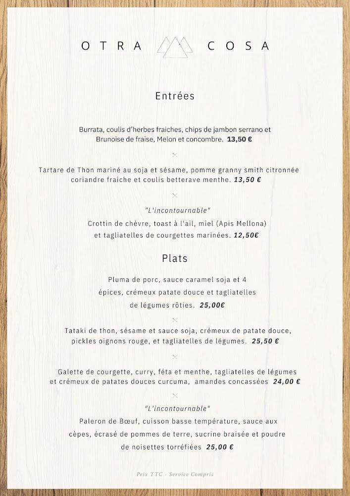 Otra Cosa - Menu Image 1